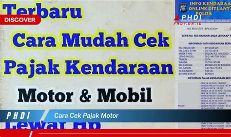 5 Cara Kilat Cek Pajak Motor: Hindari Kena Tilang and Denda!