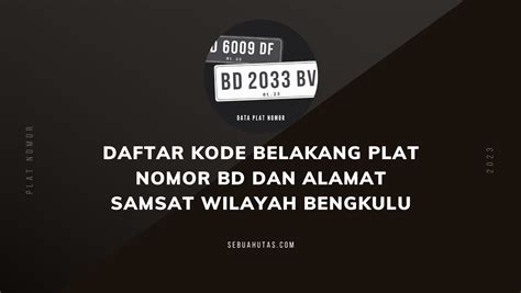 7 Hal yang Perlu Diketahui Sebelum Membeli Plat Nomor BD yang Resmi dan Aman! 7 Hal yang Perlu Diketahui Sebelum Membeli Plat Nomor BD yang Resmi dan Aman!
