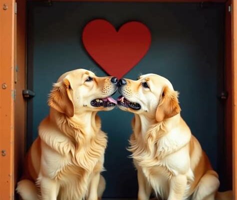 Kiss-Craving Canine: Golden Retriever Refuses Dinner Without Affection!